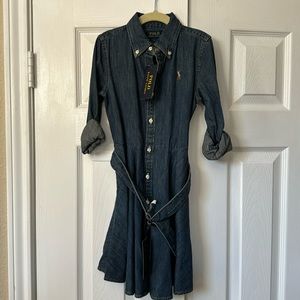 NWT Girls 6T Denim Dress Ralph Lauren
